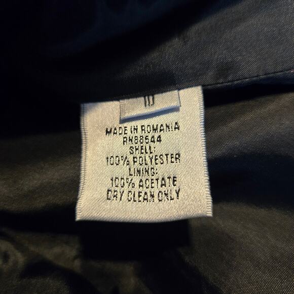 Emily 10 Black Floral Women's Blazer Jacket Suit Coat Misses M Medium Textured - Picture 4 of 6